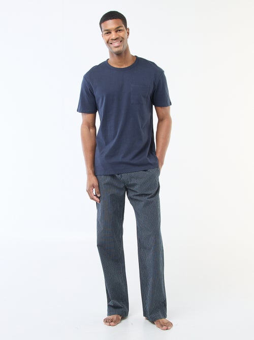 Lange pyjama van popeline - 2-delig - Kiabi