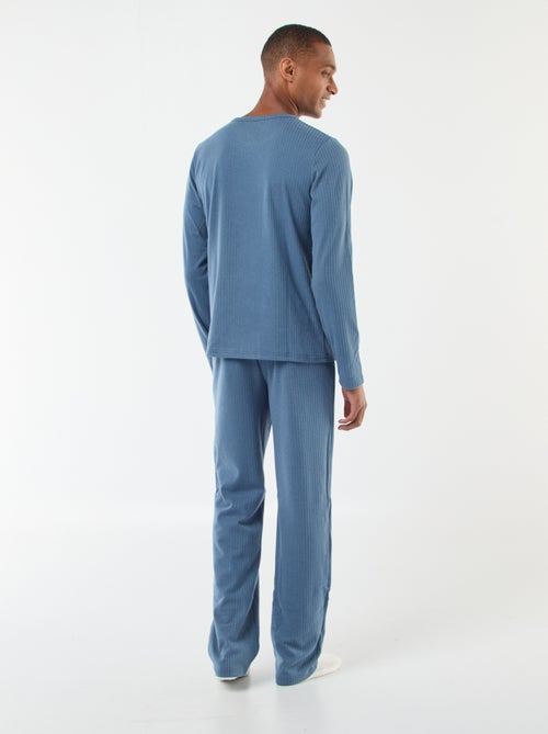 Lange pyjama van tricot - 2-delig - Kiabi