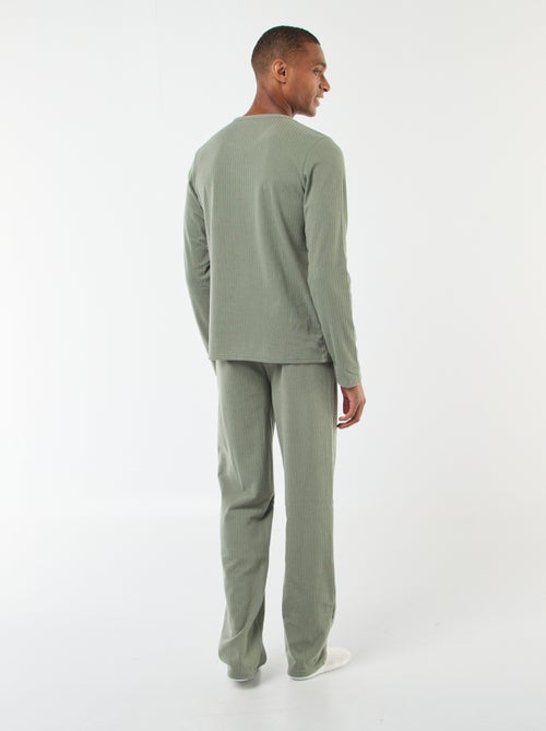 Lange pyjama van tricot - 2-delig - Kiabi