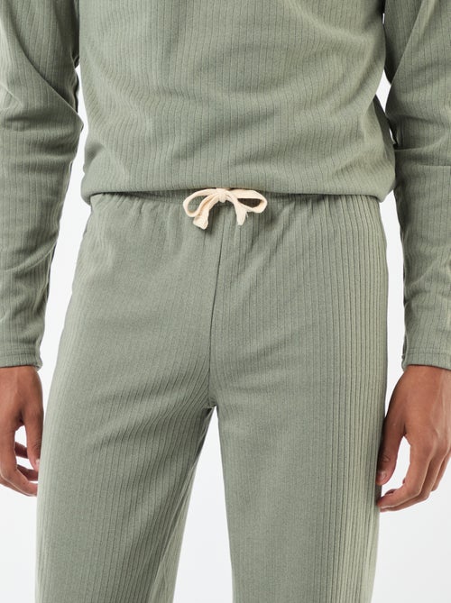 Lange pyjama van tricot - 2-delig - Kiabi