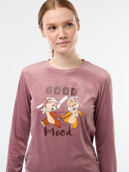 Lange pyjama van velours 'Knabbel & Babbel' 'Disney' - 2-delig - Kiabi