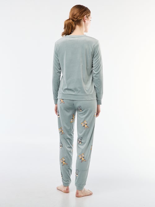 Lange pyjama van velours 'Stampertje' 'Disney' - 2-delig - Kiabi