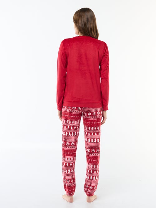 Lange pyjama van velours 'Stampertje' 'Disney' - 2-delig - Kiabi