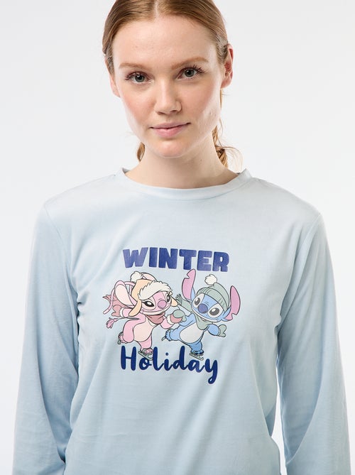 Lange pyjama van velours 'Stitch' 'Disney' - 2-delig - Kiabi