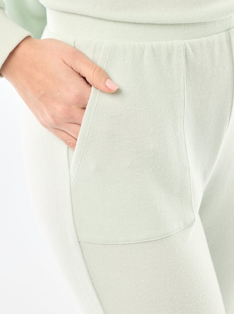 Lange pyjama van warm tricot - 2-delig Blauw - Kiabi