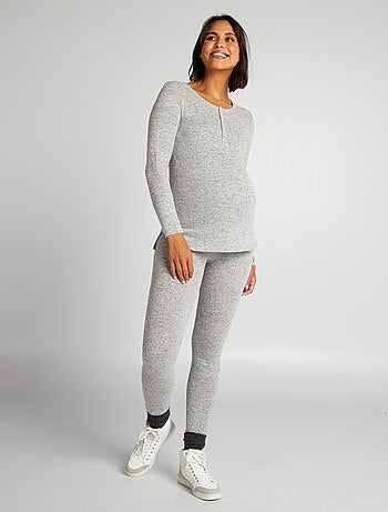 Lange pyjama van zacht tricot 2-delig - Kiabi