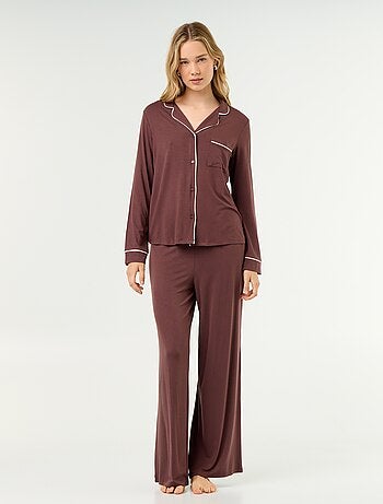 Lange pyjama van zachte stretchtricot - 2-delig