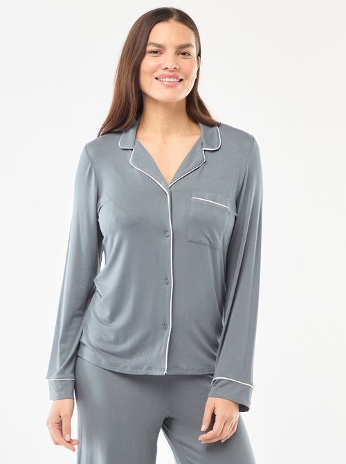 Lange pyjama van zachte stretchtricot - 2-delig - Kiabi