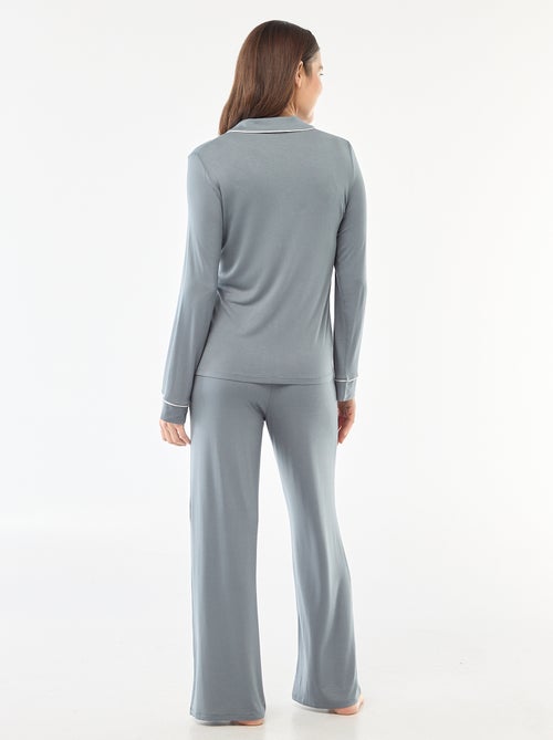 Lange pyjama van zachte stretchtricot - 2-delig - Kiabi