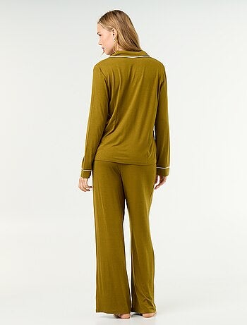 Lange pyjama van zachte stretchtricot - 2-delig