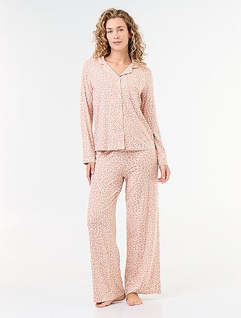 Lange pyjama van zachte stretchtricot - 2-delig