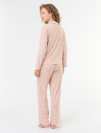 Lange pyjama van zachte stretchtricot - 2-delig