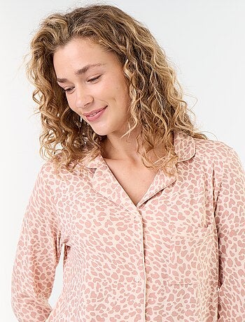 Lange pyjama van zachte stretchtricot - 2-delig