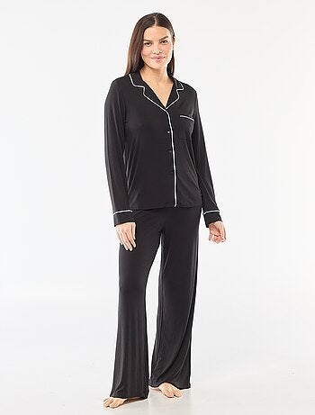 Lange pyjama van zachte stretchtricot - 2-delig