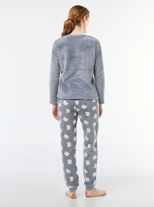 Lange pyjama van zachte tricot 2-delig - Kiabi