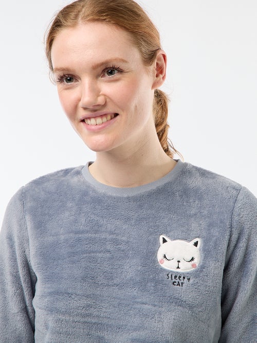 Lange pyjama van zachte tricot 2-delig - Kiabi