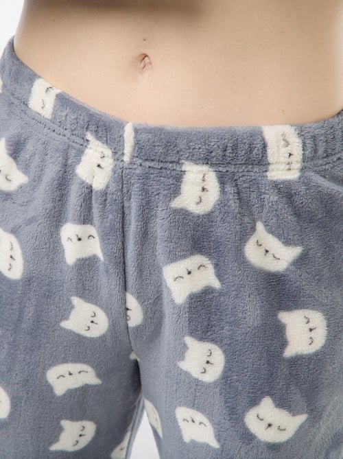 Lange pyjama van zachte tricot 2-delig - Kiabi