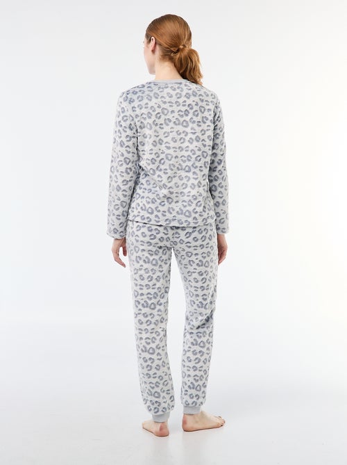 Lange pyjama van zachte tricot 2-delig - Kiabi