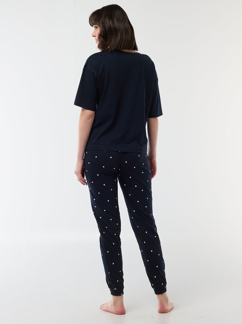 Lange pyjamaset - 2-delig Blauw - Kiabi