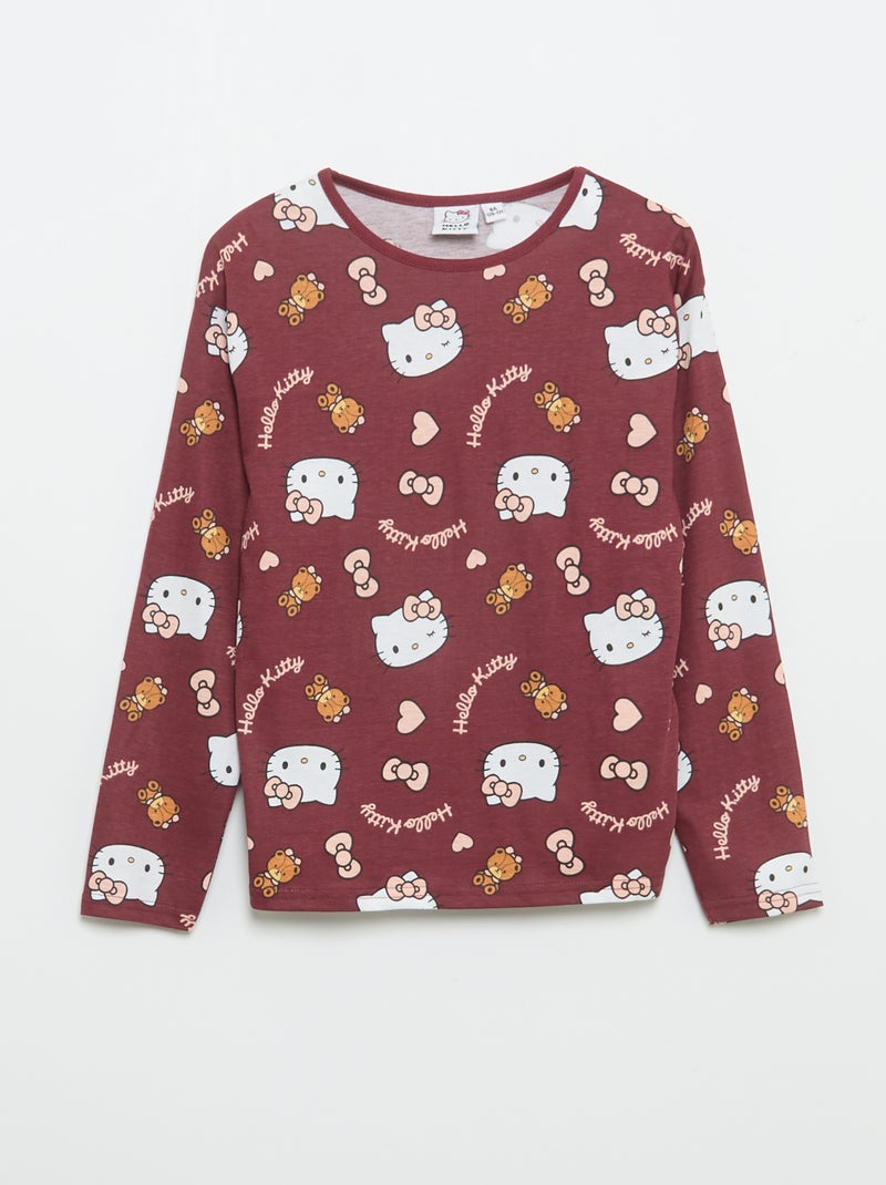 Lange pyjamaset 'Hello Kitty' - 2-delig Rood - Kiabi