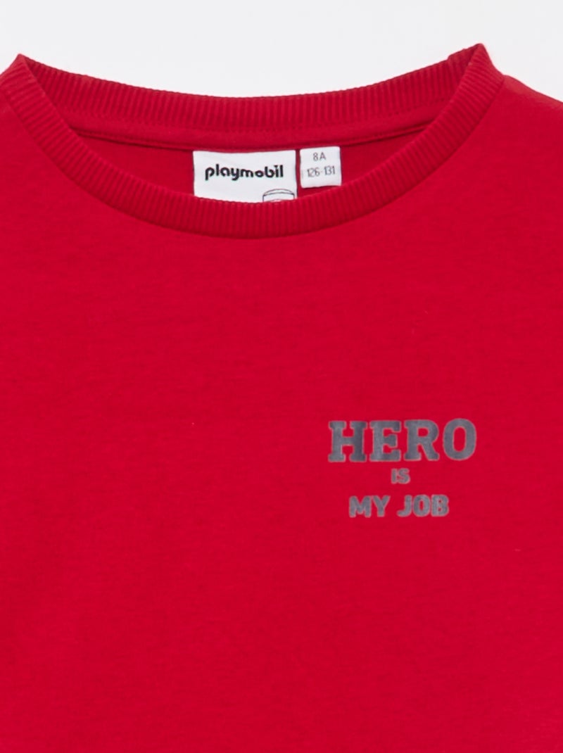 Lange pyjamaset 'Playmobil' - 2-delig Rood - Kiabi