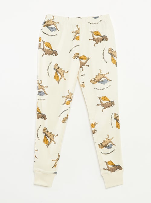 Lange pyjamaset T-shirt + broek met all-over motief - Kiabi