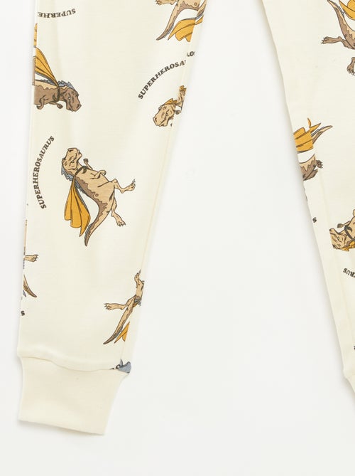 Lange pyjamaset T-shirt + broek met all-over motief - Kiabi