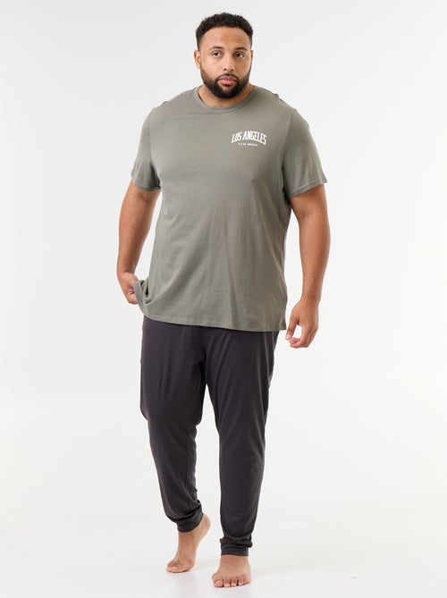 Lange pyjamaset T-shirt en broek - 2-delig - Kiabi Lange pyjamaset T-shirt en broek - 2-delig - Kiabi