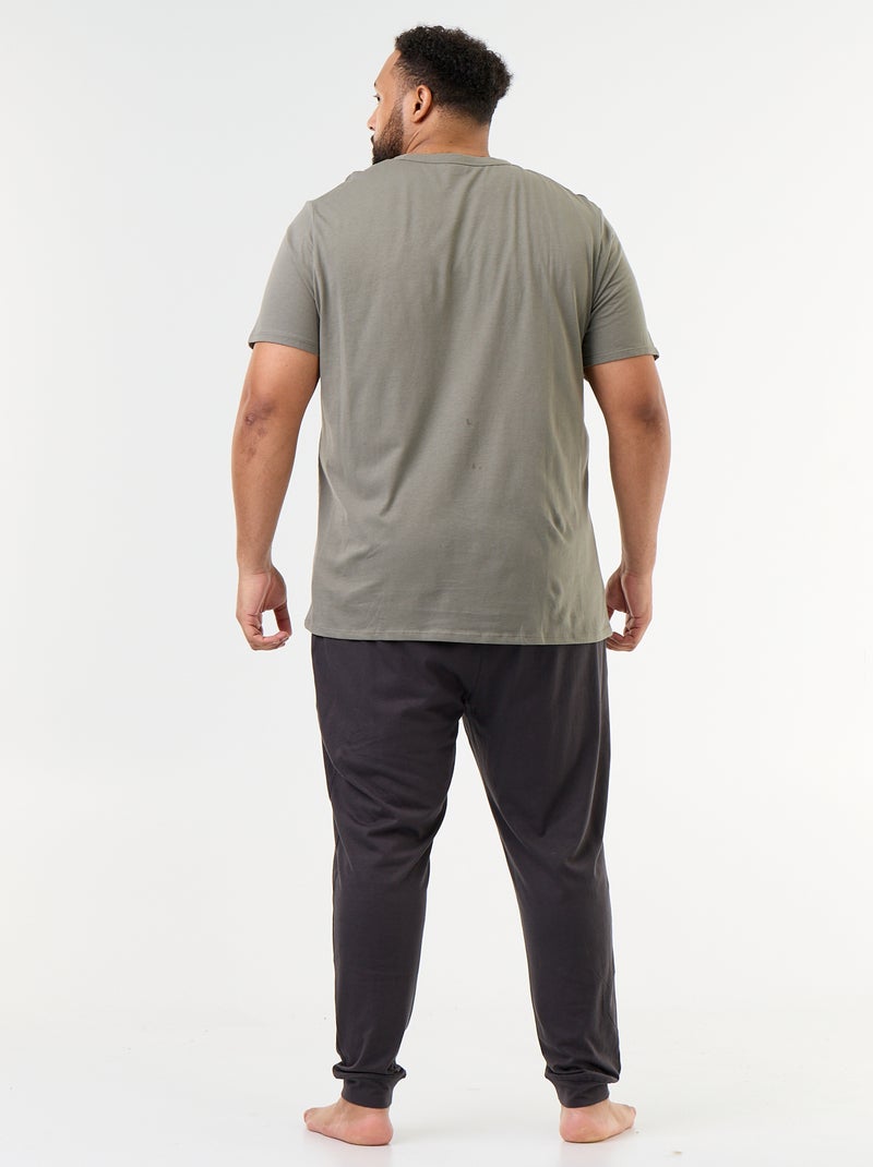 Lange pyjamaset T-shirt en broek - 2-delig Grijs - Kiabi