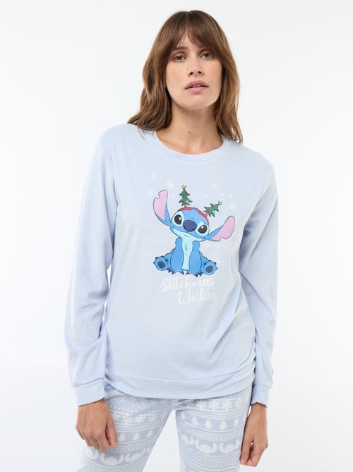 Lange pyjamaset van velours 'Stitch' 'Disney' - 2-delig - Kiabi