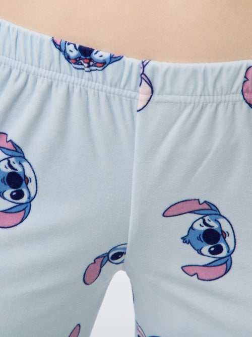 Lange pyjamaset van velours 'Stitch' 'Disney' - 2-delig - Kiabi