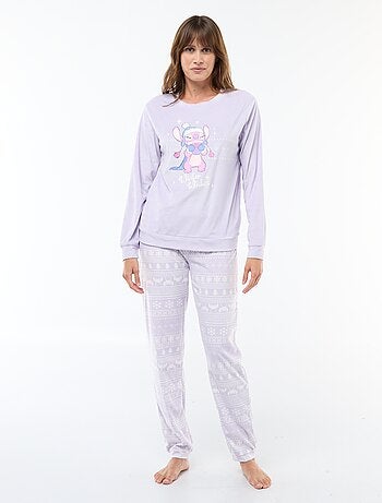 Lange pyjamaset van velours 'Stitch' 'Disney' - 2-delig