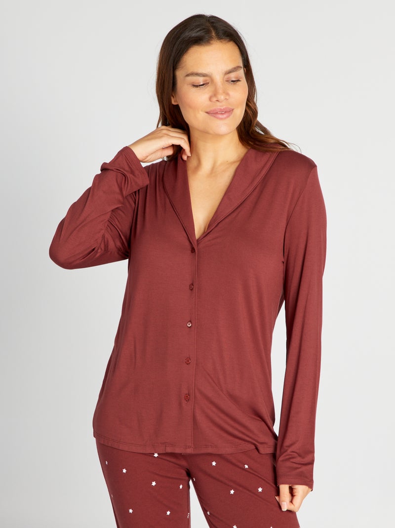 Lange pyjamatop ROOD - Kiabi