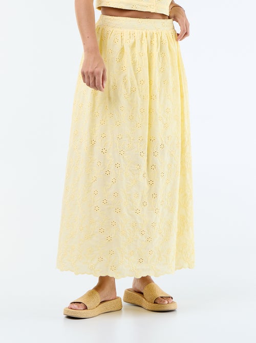 Lange rok met Engels borduurwerk - Kiabi