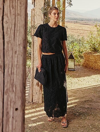 Lange rok met Engels borduurwerk