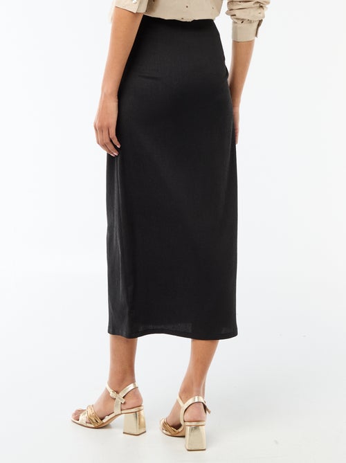 Lange rok met goudkleurige gesp in de taille - Kiabi