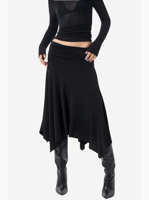 Lange rok met hoge taille en drapeerdetail busem - Kiabi