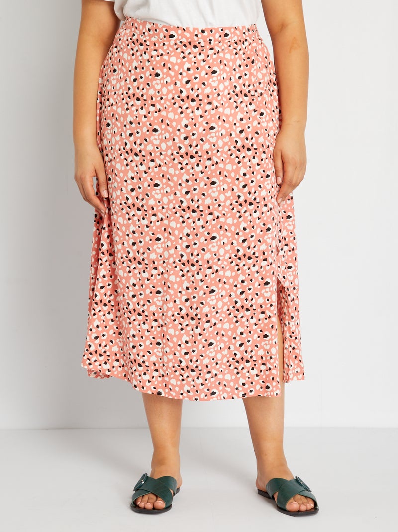 Lange rok met print ROSE - Kiabi