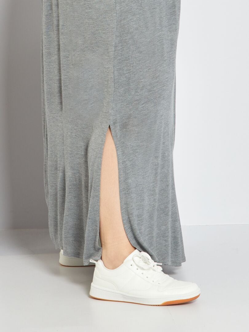 MUNAFIE Lange rok met split, onregelmatige rok voor dames, dansrok, dansjurk, buikdanskostuum, Rosé, One size
