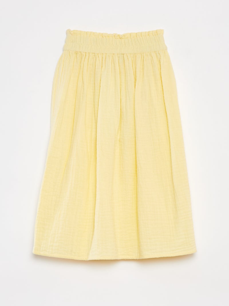 Lange rok van luchtig katoen GEEL - Kiabi