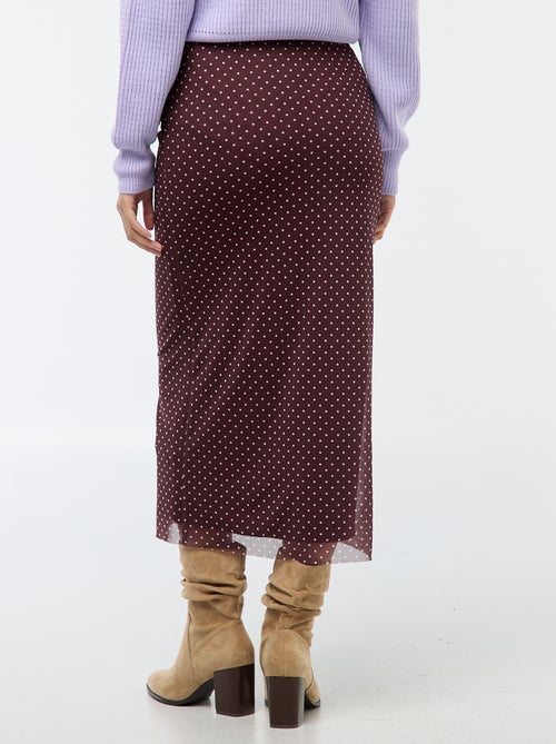 Lange rok van mesh met stippen - Kiabi