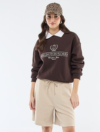 Lange short van french terry