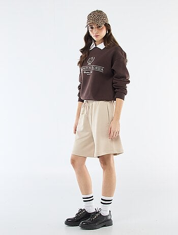 Lange short van french terry