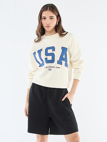 Lange short van french terry
