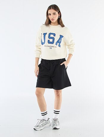 Lange short van french terry
