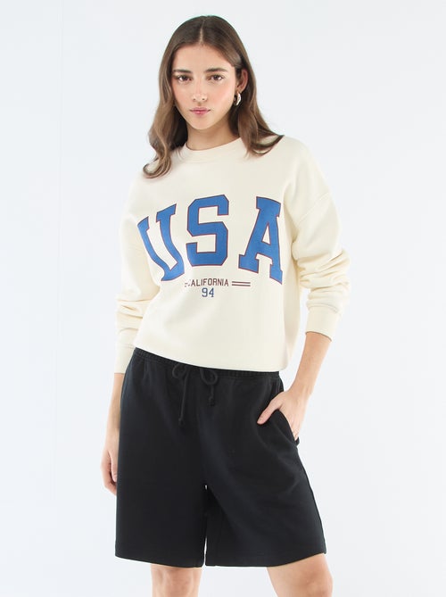 Lange short van french terry - Kiabi