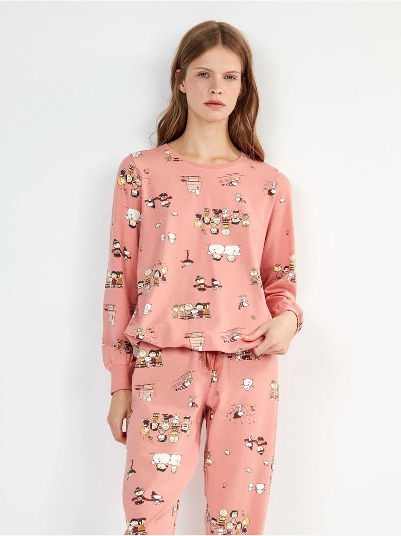Lange snoopy-bedrukte pyjama Multicolor - Kiabi