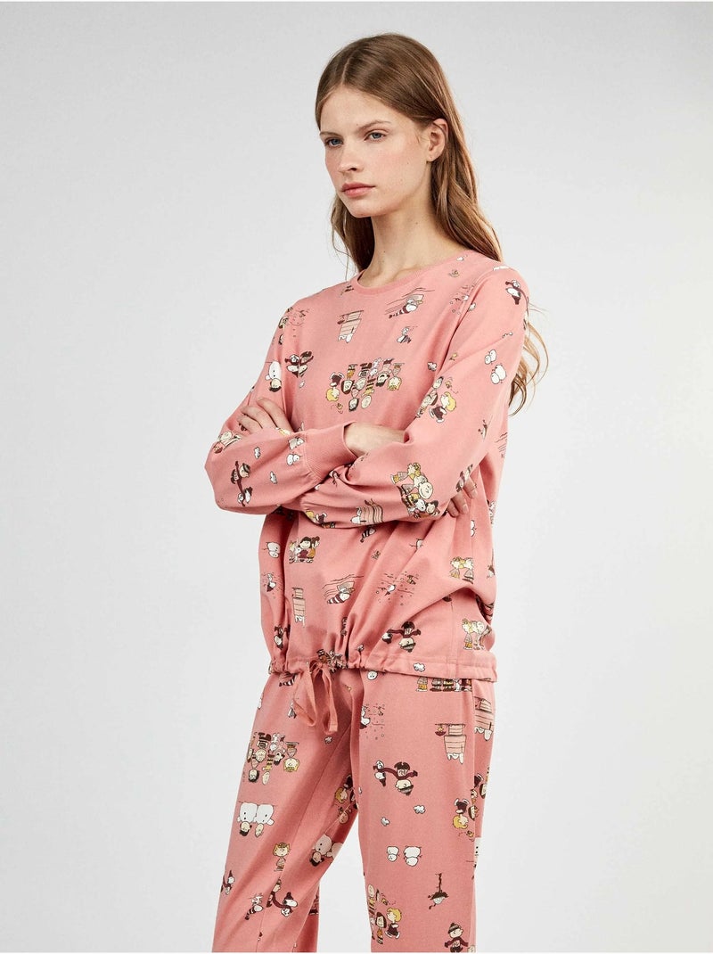 Lange snoopy-bedrukte pyjama Multicolor - Kiabi