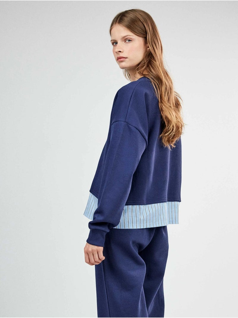 Lange snoopy pyjama in geruwde fleece Marineblauw - Kiabi