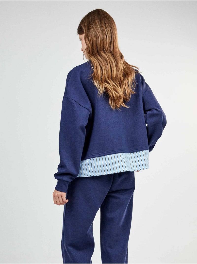 Lange snoopy pyjama in geruwde fleece Marineblauw - Kiabi